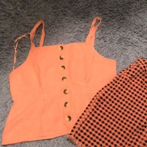 Topshop button down crop